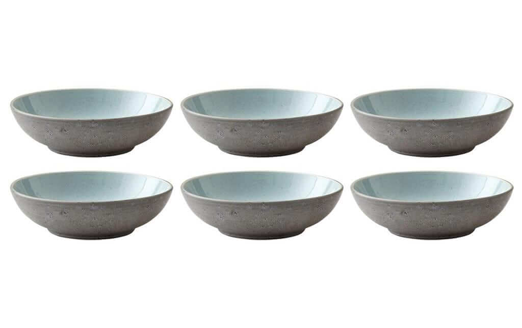 Bitz Piatto per zuppa e pasta Ø 20 cm 6 pezzi Grigio/Blu chiaro bitz