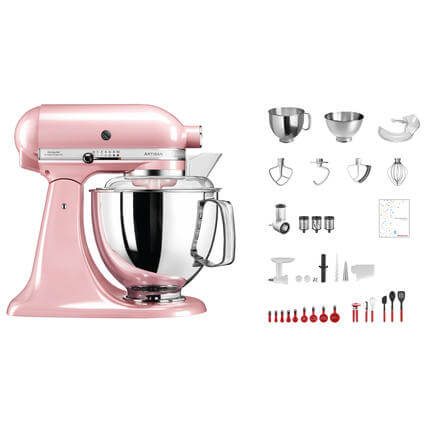 KitchenAid Swiss Anniversary Set KSM200 silk pink kitchenaid