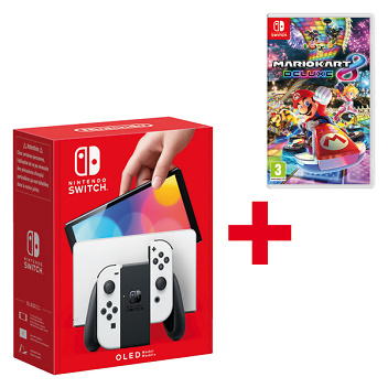 Nintendo Set Nintendo Switch OLED Bianco Mario 8 nintendo