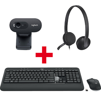 Logitech MK540 Tastatur Maus Combo e C270 HD Webcam e H340 Office