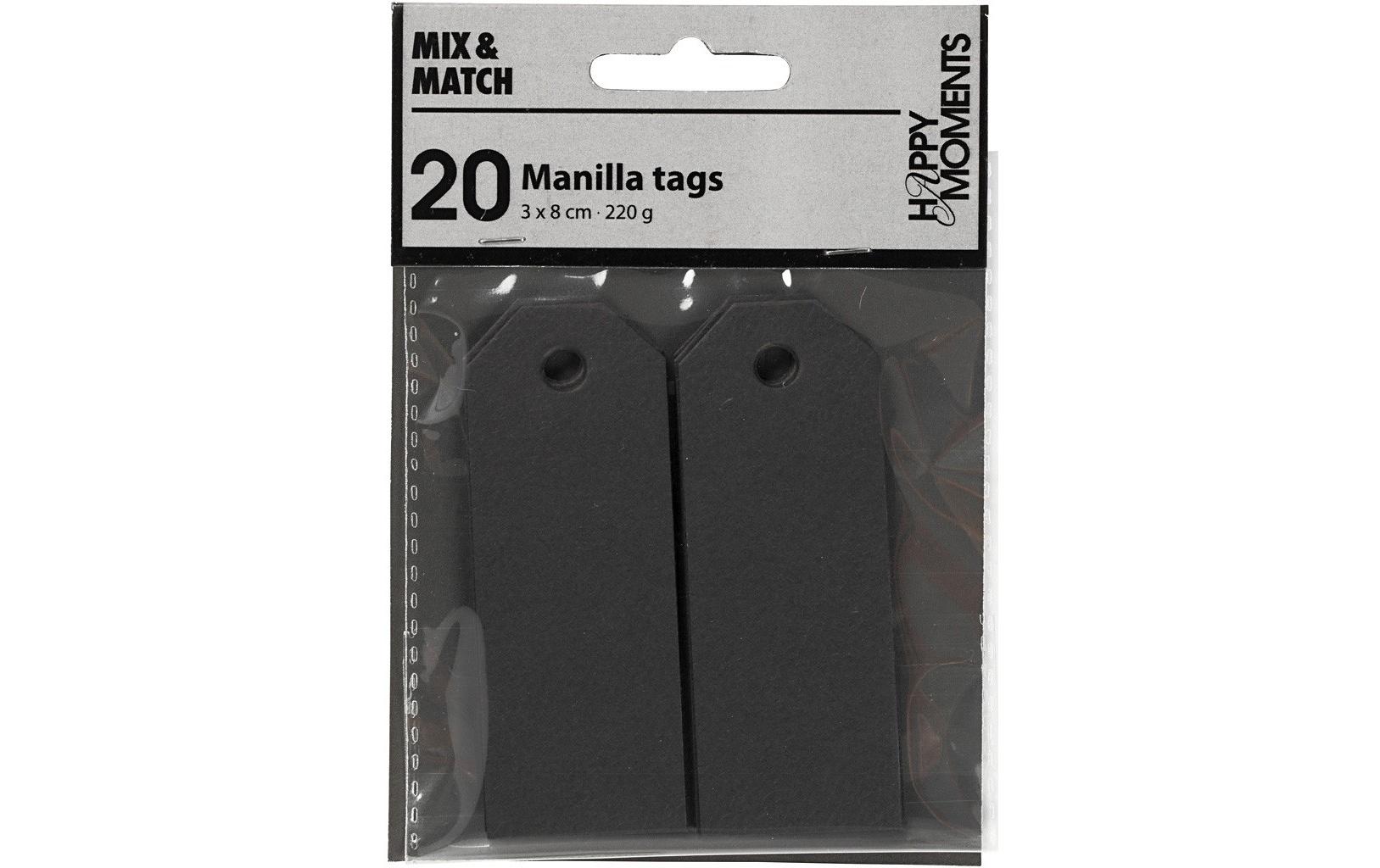 Creativ Company Gift Tags Manila Tags 3 x 8 cm 20 pezzi Nero