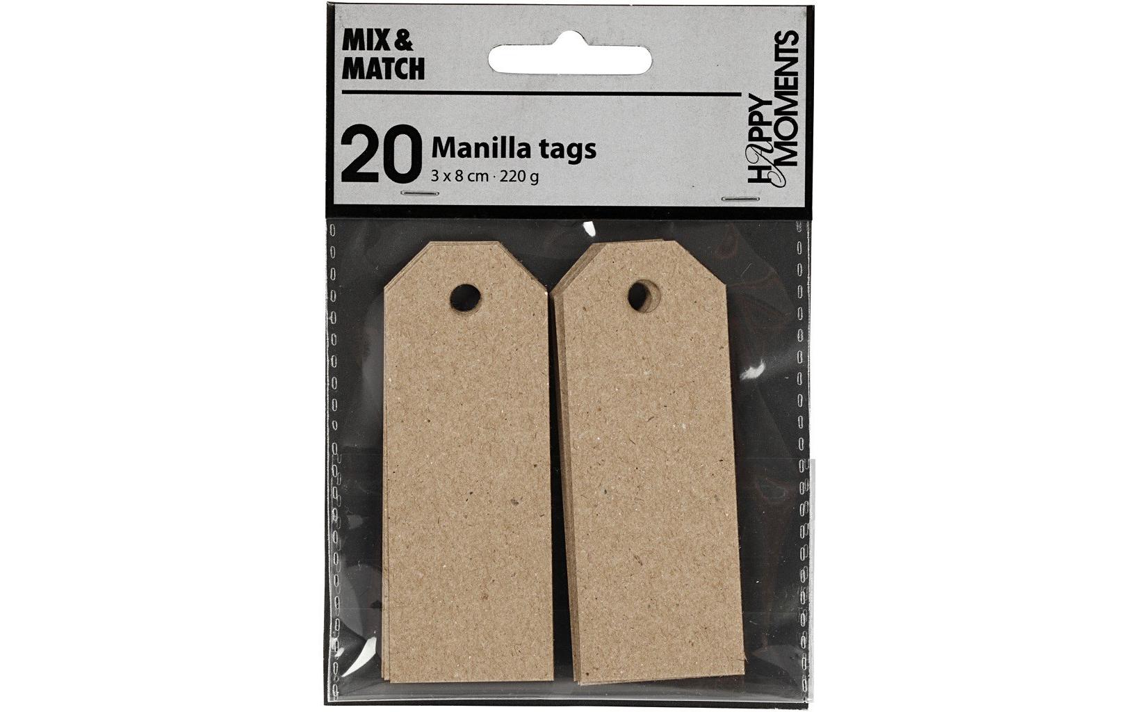 Creativ Company Gift Tags Manila Tags 3 x 8 cm 20 pezzi Marrone chiaro