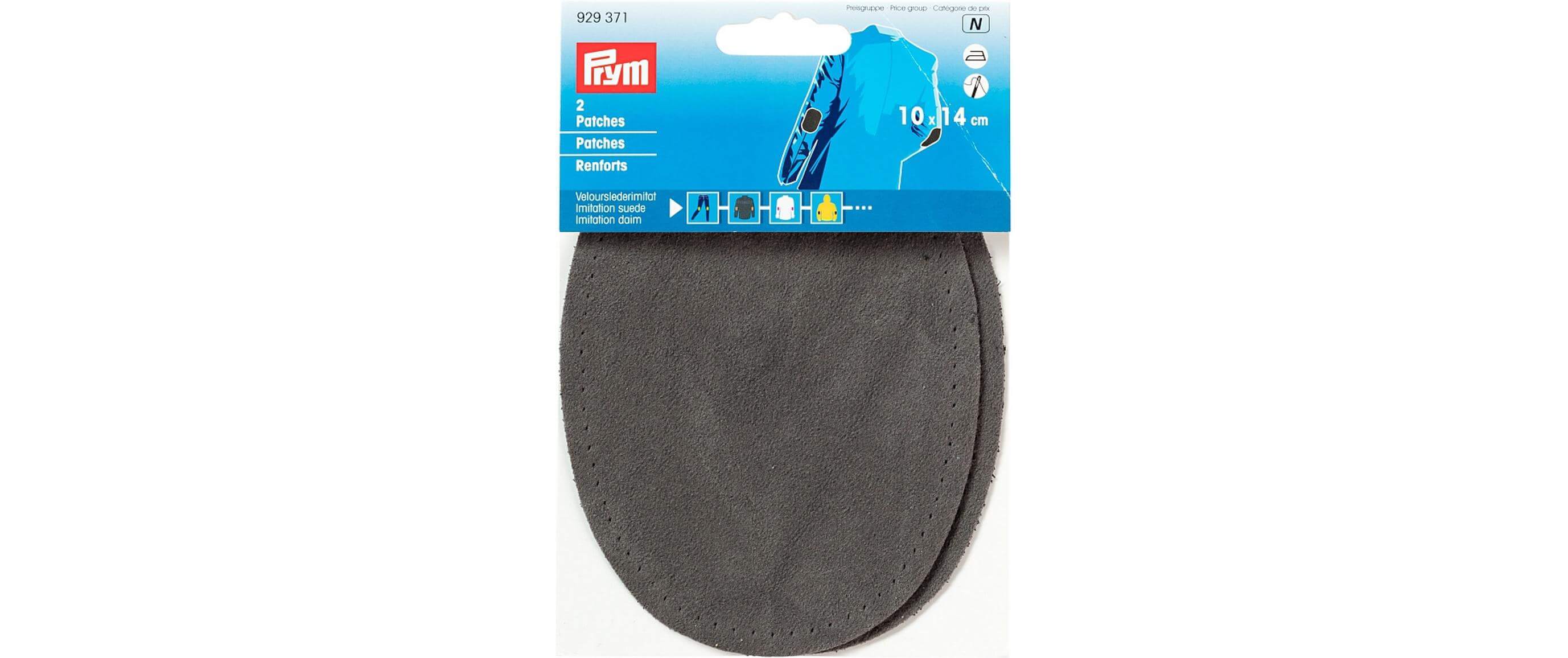 Prym Applicazione Prym 10 x 14 cm in similpelle grigio 2 pezzi prym