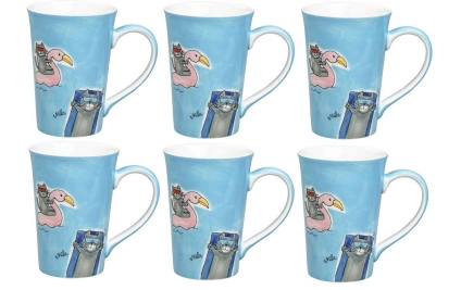 Mila Tazza da tè Mila Summer Cats 350 ml 6 pezzi Blu mila