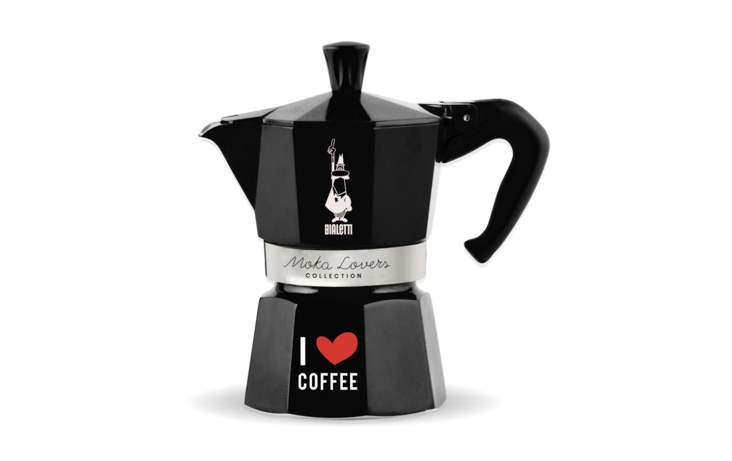 Bialetti Espresso Moka Express I love Coffee 6 tazze nero bialetti