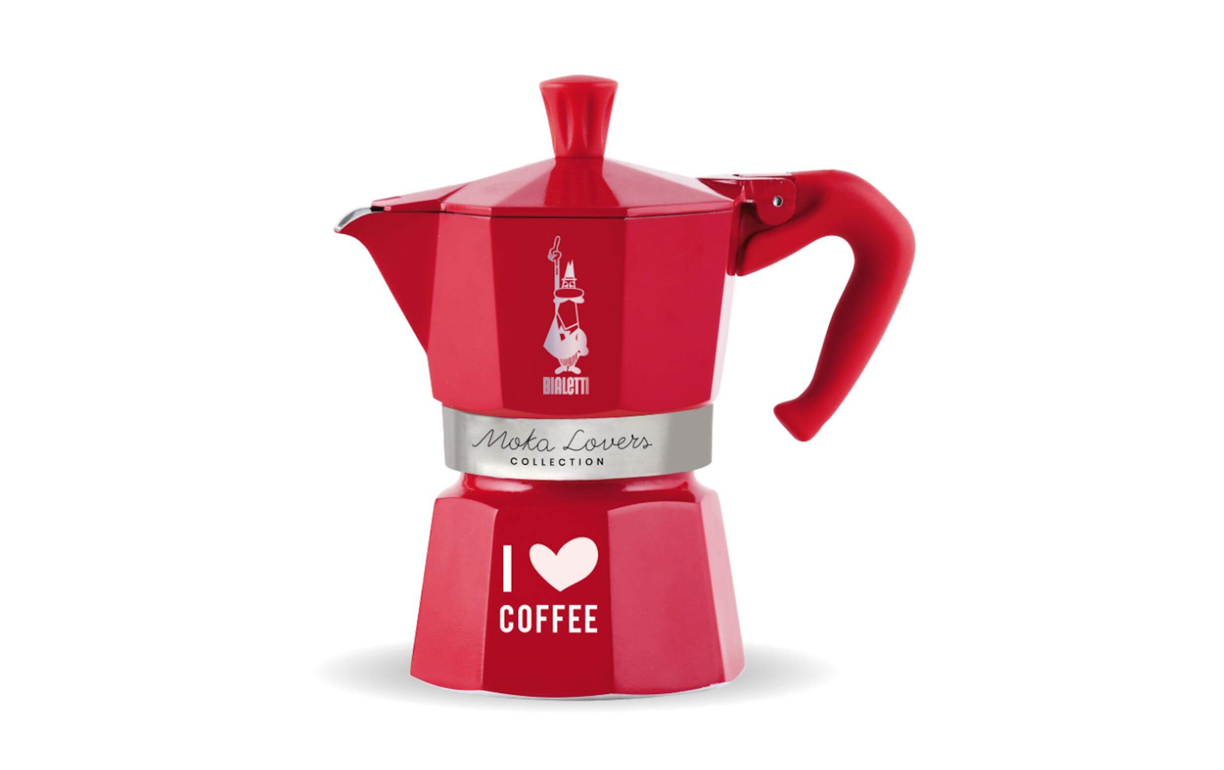 Bialetti Espresso Moka Express I love Coffee 6 tazze rosso bialetti