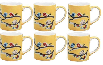 Mila Tazza caffè Mila Lovley Birds 280 ml 6 pezzi Giallo mila