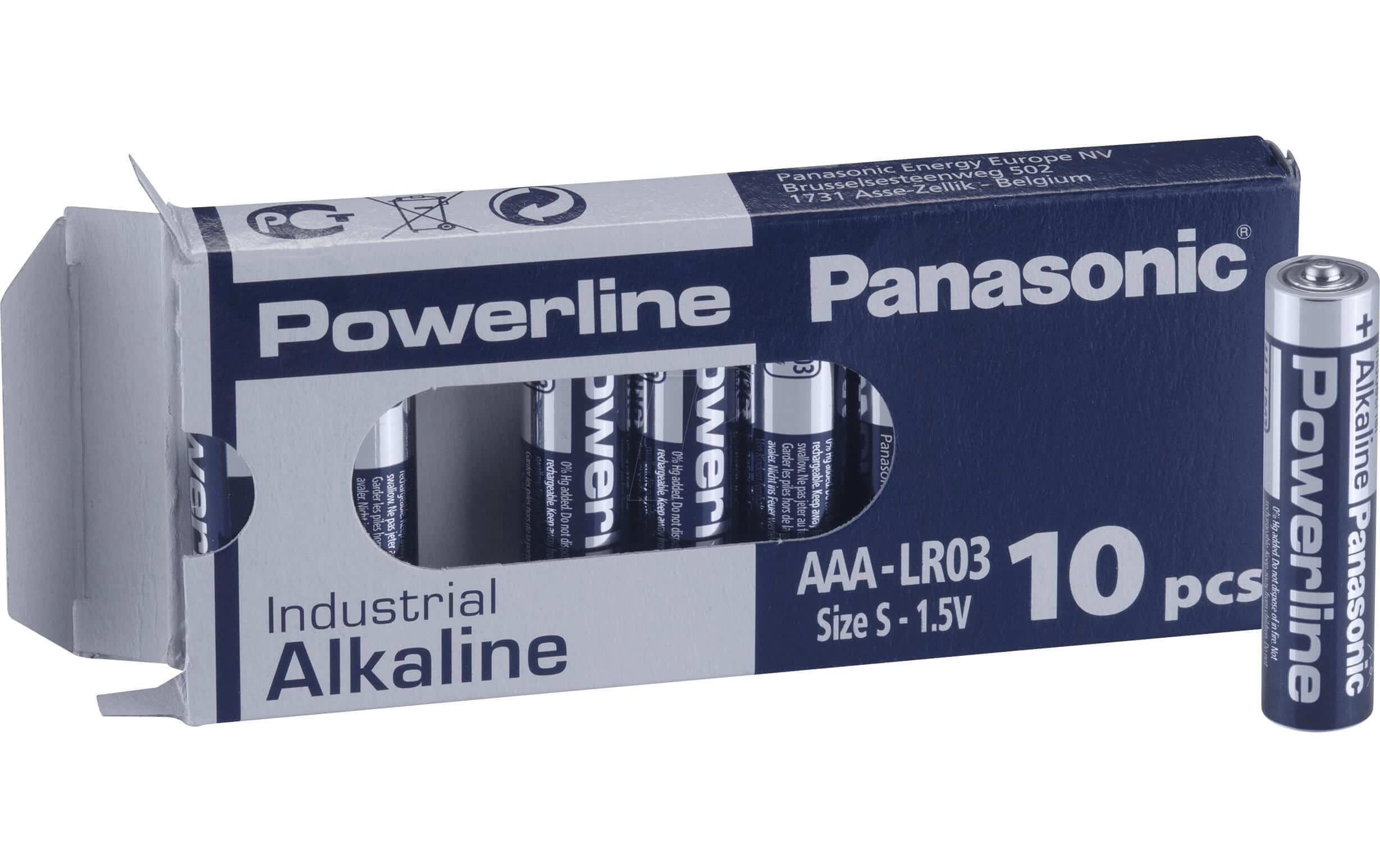 Panasonic Batteria alcalina Powerline industriale AAA 10 pezzi