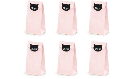 Partydeco Borsa regalo gatto 6 pezzi rosa partydeco