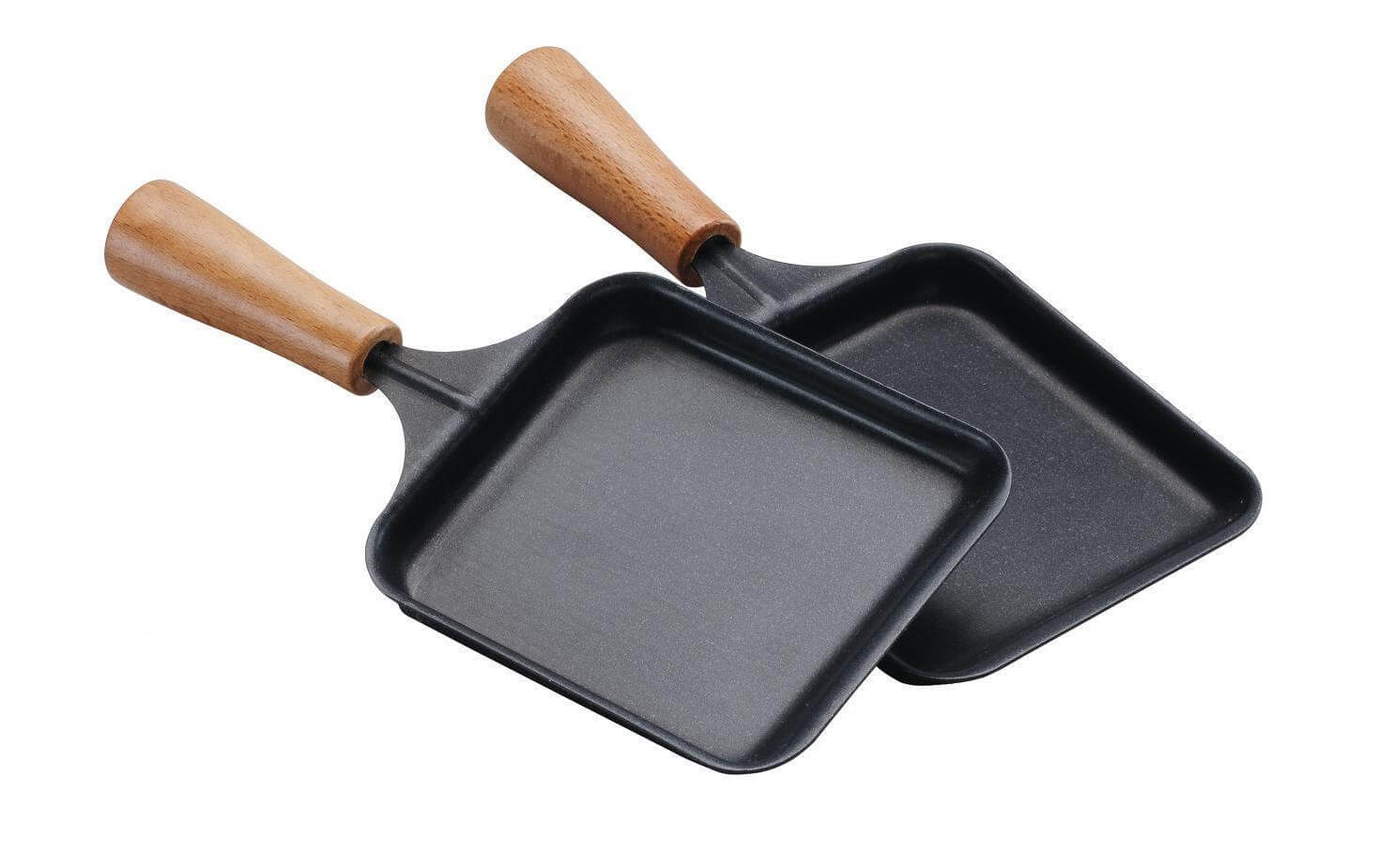 TTM Raclette pan con manico in legno 2 pezzi ttm