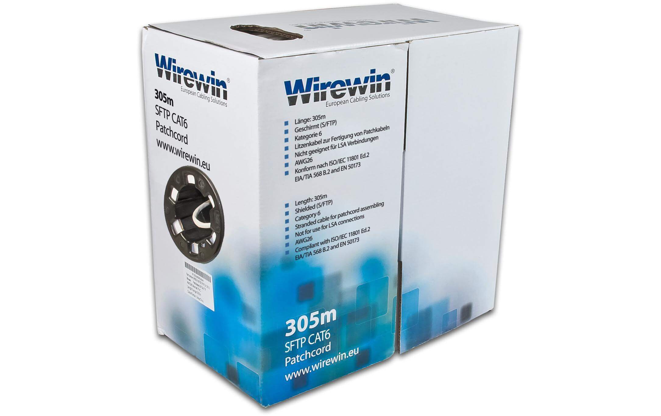 Wirewin Cavo patch Wirewin VKBOX KAT6 PATCH Cat 6 S/FTP 305 m grigio