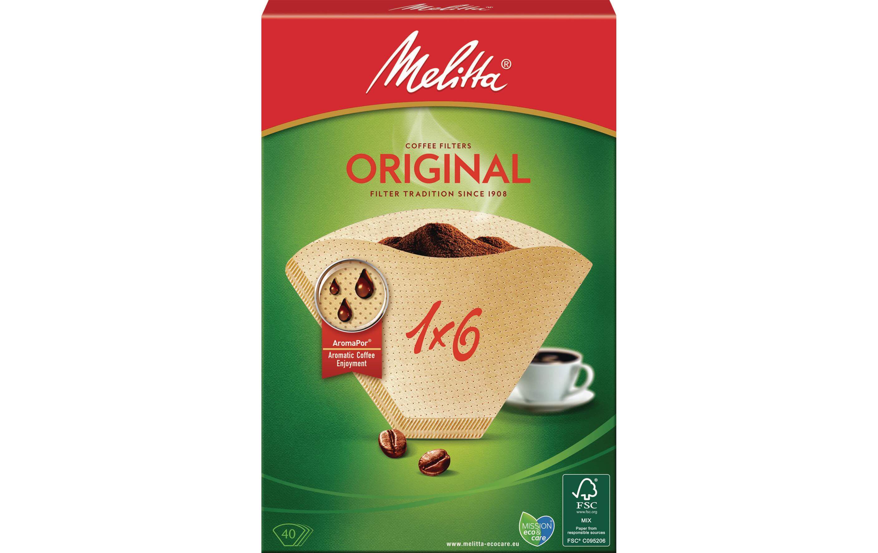 Melitta sacchetto filtro originale 1x6 40 pezzi melitta