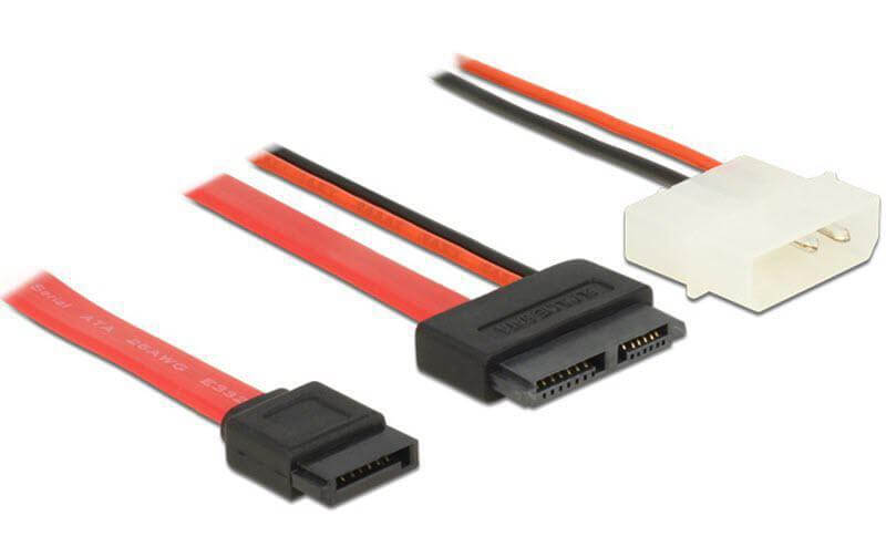 DeLock Cavo SATA Delock Slim rosso alimentazione Molex 50 cm delock