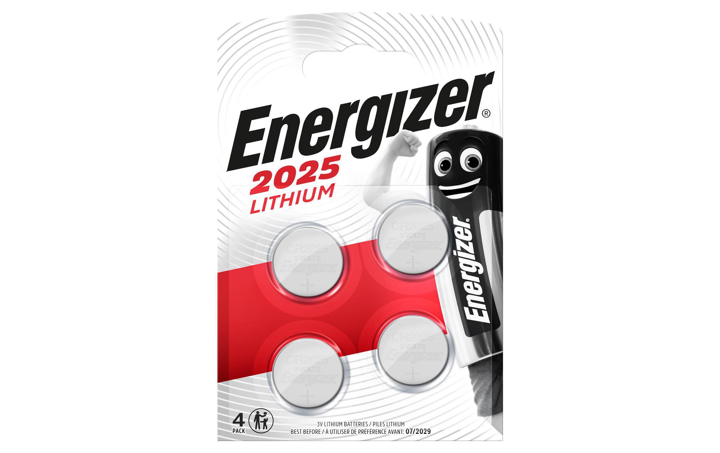 Energizer Button Cell Litio CR 2025 4 pezzi energizer