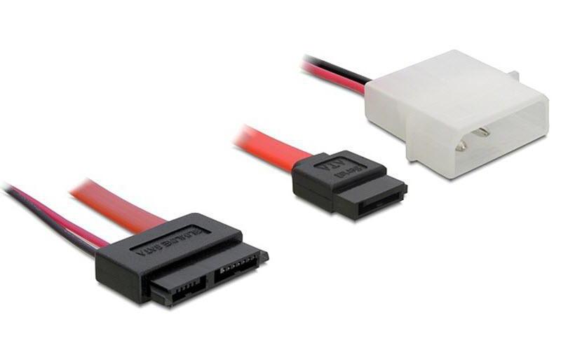 DeLock Cavo SATA Delock Slim rosso alimentazione Molex 30 cm delock