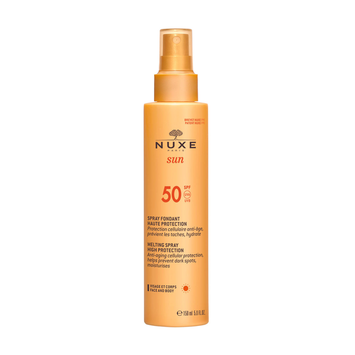 NUXE Spray Solare Viso E Corpo - Alta Protezione - Spf 50 Unisex 150 ml