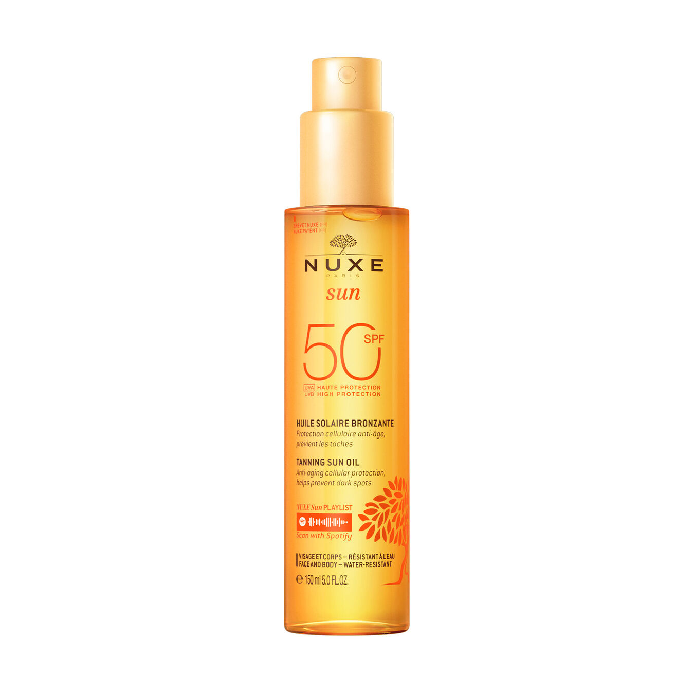 NUXE Huile Solaire Bronzante SPF 50 Protection cellulaire anti-age