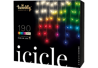 TWINKLY Icicle 190 RGB+W LED 5mm - Catena di luci (Nero)