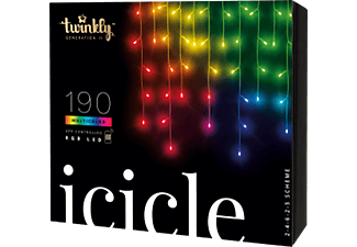 TWINKLY Icicle 190 RGB LED 4.3mm - Catena di luci (Nero)