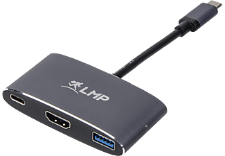 LMP 15948 - Adattatore USB-C a HDMI/USB 3.0/USB-C (Grigio/Nero)