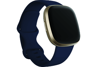 FITBIT Versa 3 - Smartwatch (Silicone, Blu/Oro)