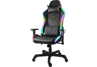 DELTACO RGB Gaming Chair - Sedia da gioco (Nero/Multicolore)