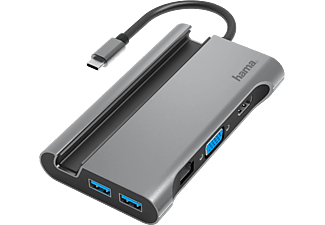 HAMA 200102 - Adattatore multiporta USB-C (Grigio)