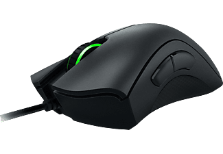 RAZER DeathAdder Essential - Mouse per gaming, Connessione con cavo, Ottica con diodi laser, 6400 dpi, Nero/verde