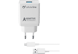 CELLULAR LINE Kit caricabatterie rapido adattivo 15 W - Caricabatterie (Bianco)