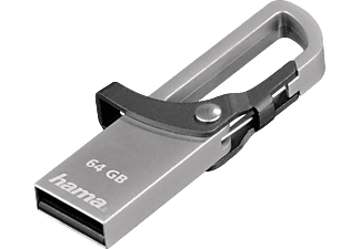 HAMA FlashPen Hook-Style, 64 GB, grigio - Chiavetta USB (64 GB, Grigio)