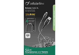 CELLULAR LINE EXTREME CABLE XL USB-C 2M BLACK - Cavo di ricarica e trasmissione dati ()