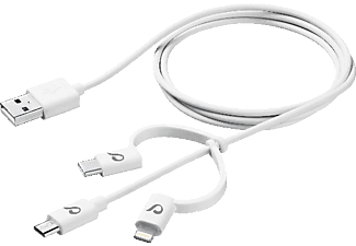 CELLULAR LINE USB Cable Triple - Cavo dati (Bianco)