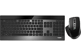 RAPOO 9900M - Tastiera e mouse (Nero)