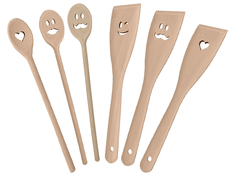 Set utensili SMILEY Faggio marrone