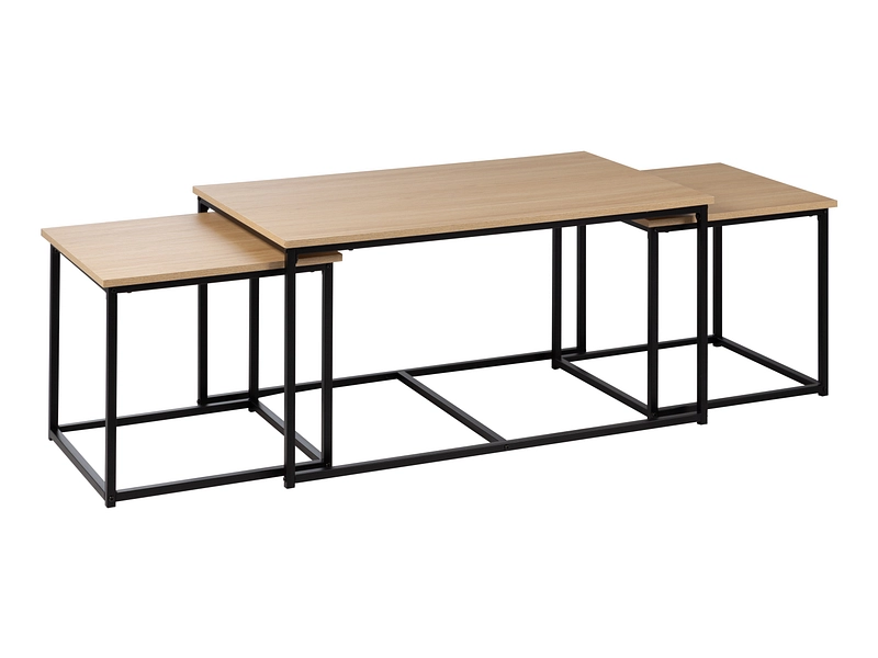 Set tavolini estraibili TRIPLE 100x60x50cm quercia