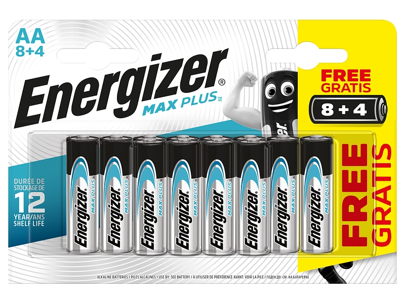 Energizer Batterie alcaline, 8+4 pezzi Max Plus (AA)