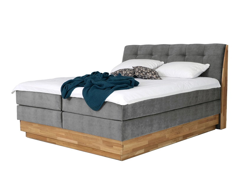 Boxspring ENGELBERG antracite 160x200cm semirigido / rigido