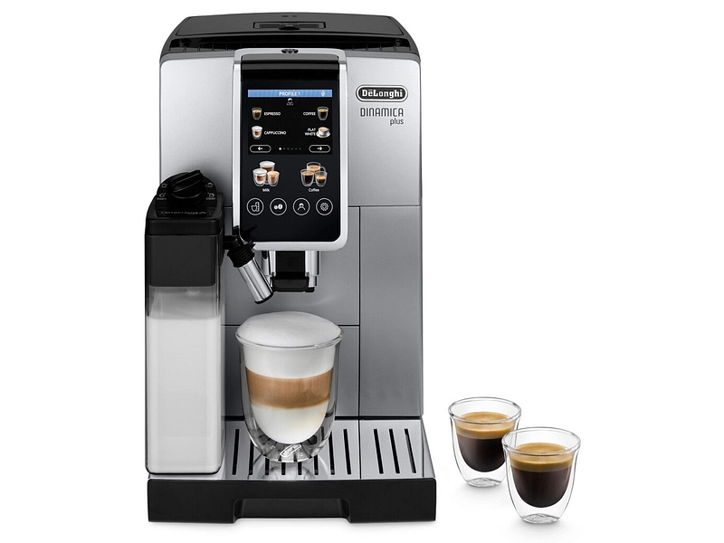 DE-LONGHI Dinamica Plus ECAM380.85.SB - Macchina da caffè automatica (Argento/nero)