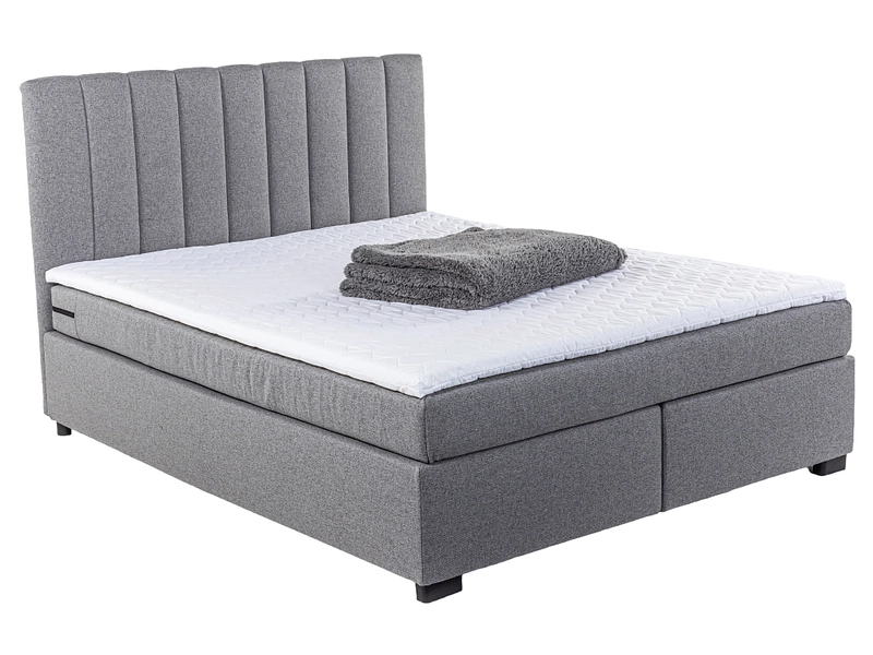 Boxspring ARNEN grigio 140x200cm semirigido