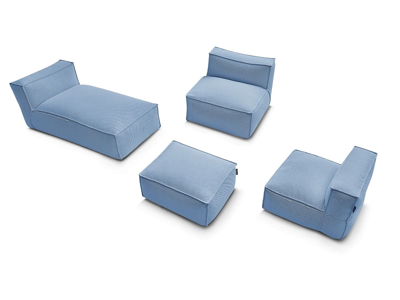 Set da giardino BOBOCHIC BIARRITZ Tessuto screziato blu