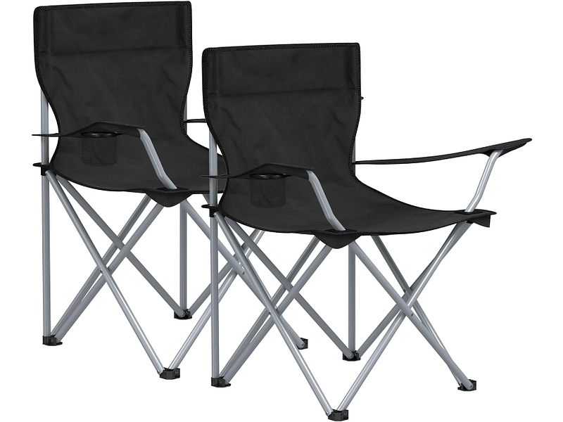 Set di sedie da campeggio HOLIDAYS Metallo nero