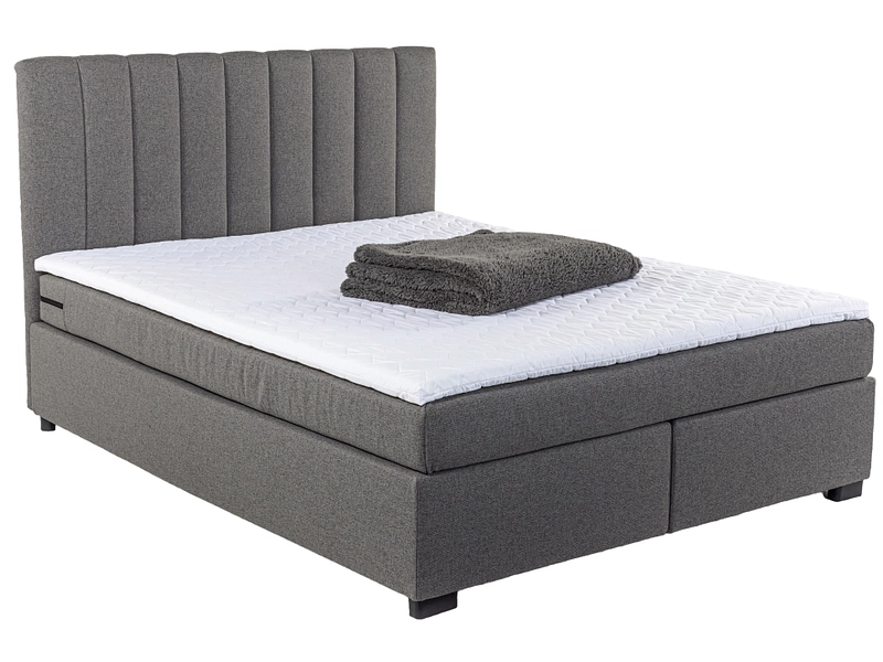 Boxspring ARNEN grigio antracite 140x200cm semirigido