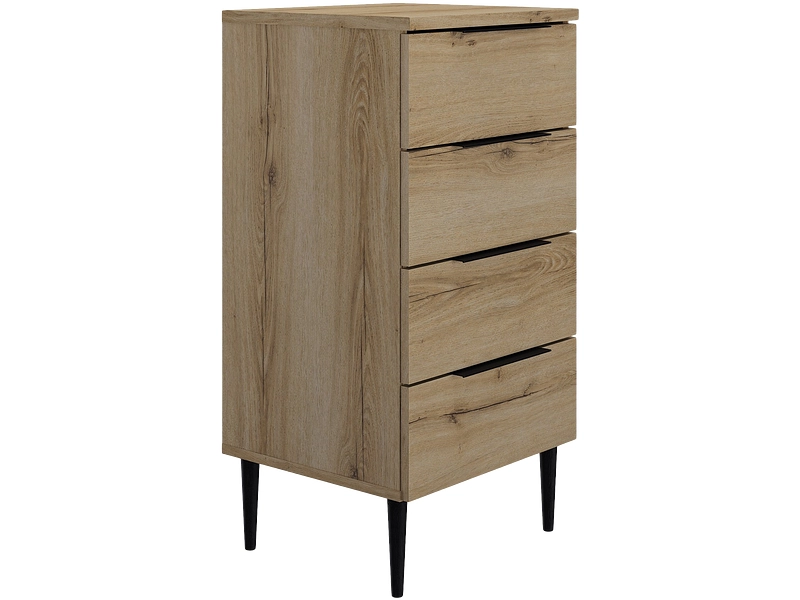 Chiffonnier LUCIAN 4 cassetti 45x48x98cm quercia