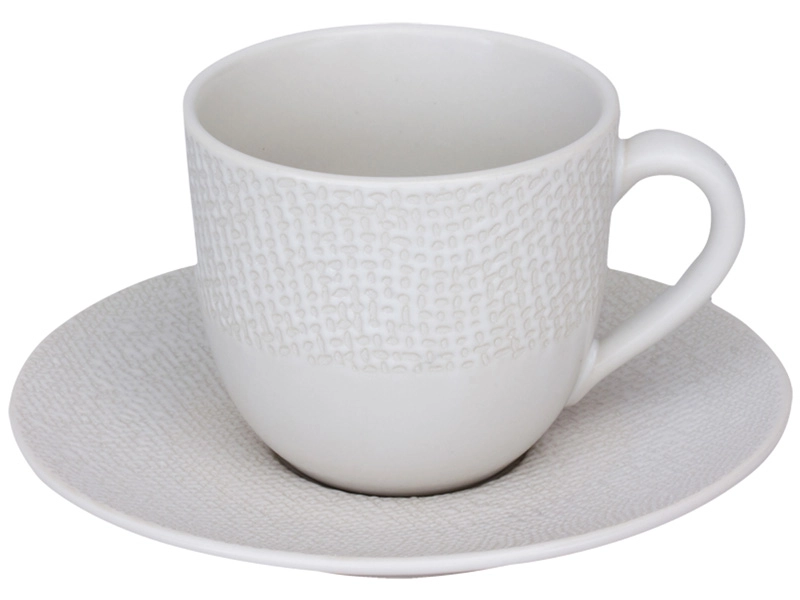 Tazza da caffè VESUVIO 12cl ceramica bianco 2 pezzi
