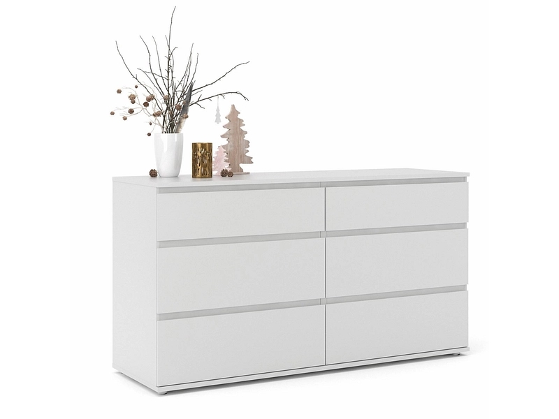 Comò NOVA 6 cassetti 153.4x50x83.7cm bianco