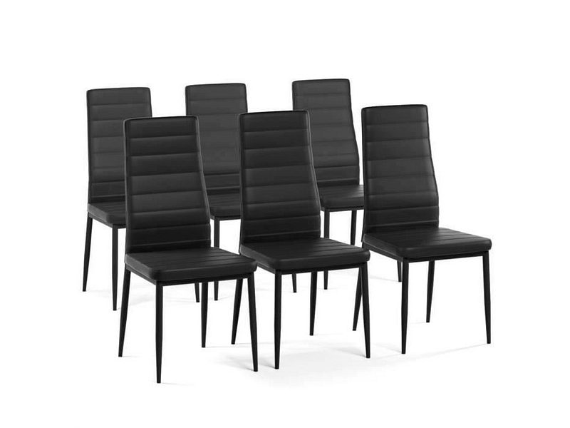 Set di 6 sedie SAM pvc nero