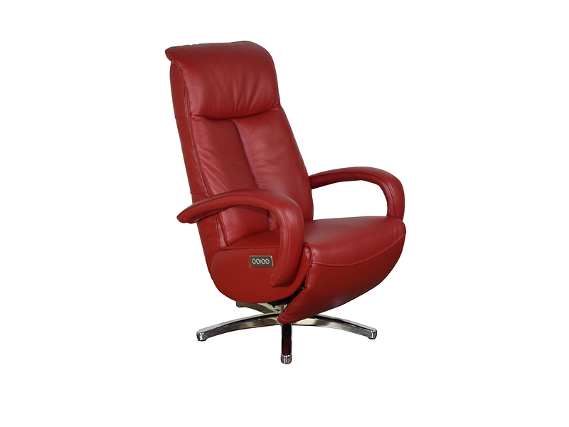 Poltrona relax DYLAN RELAX vera pelle rosso