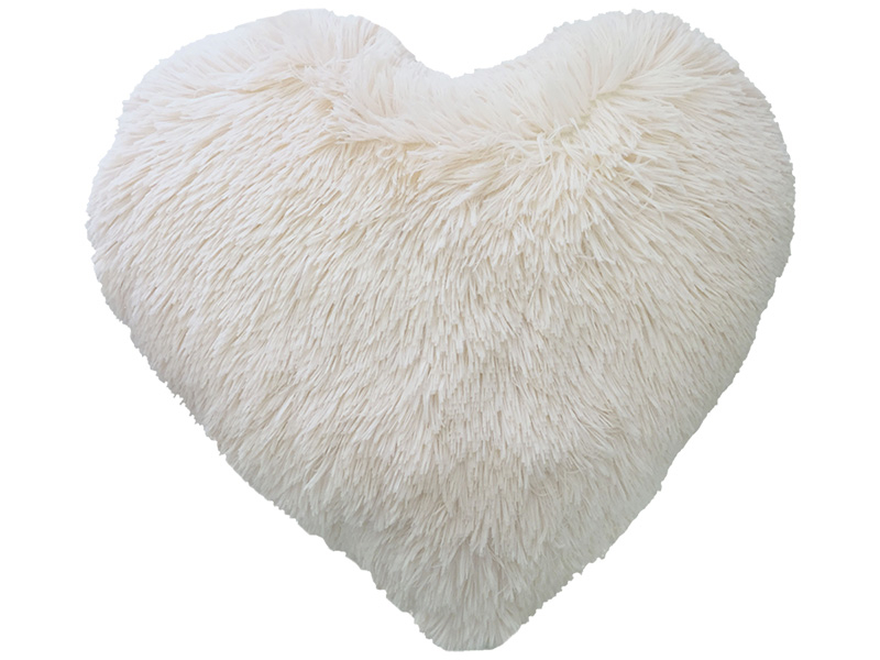 Cuscino SHEEP COEUR 45 cm x 45 cm beige pelliccia sintetica