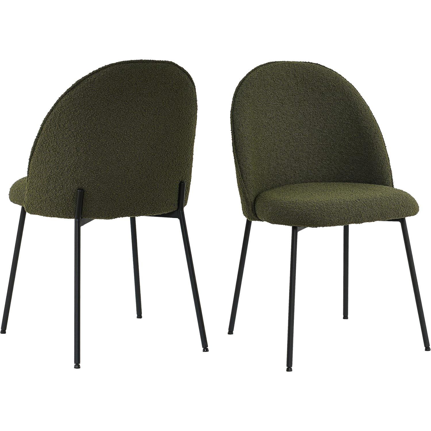 mutoni Sedia da pranzo Clusto tessuto metallo verde (set di 2) Sedia da pranzo Clusto tessuto metallo verde (set di 2)