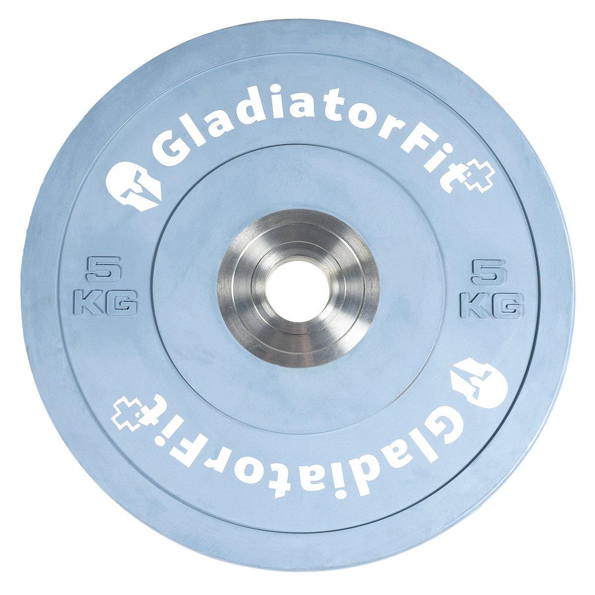 GladiatorFit Disco da competizione rivestito in gomma Ø 51mm : 5 KG Dischi per manubri